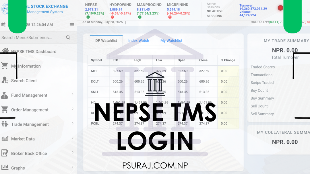 NEPSE (Nepali Share Market) TMS Login